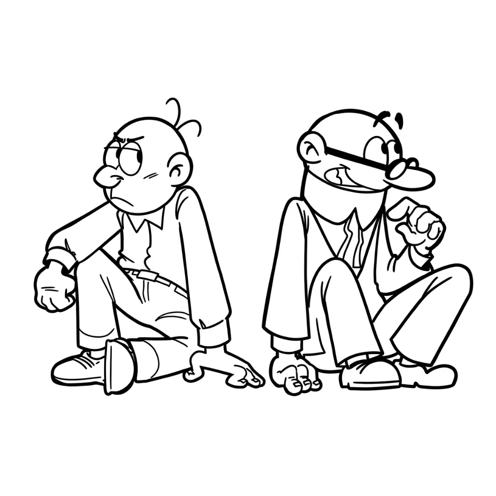 Mortadelo y Filemón 13 para colorear para imprimir gratis