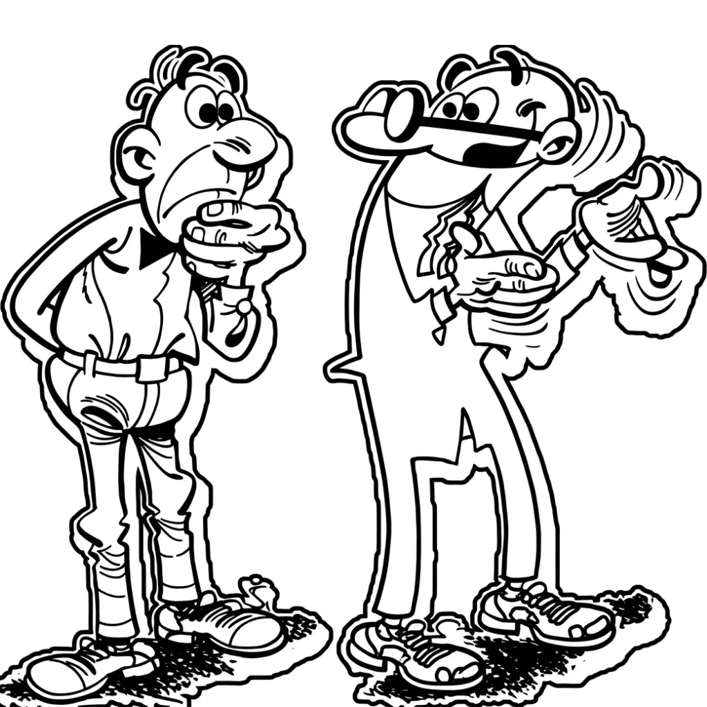 imprimir Mortadelo y Filemón 22 para colorear gratis