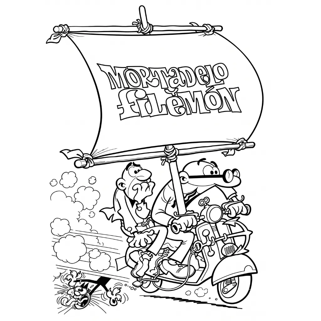 Mortadelo y Filemón 3 para colorear para imprimir para niño de 7 años