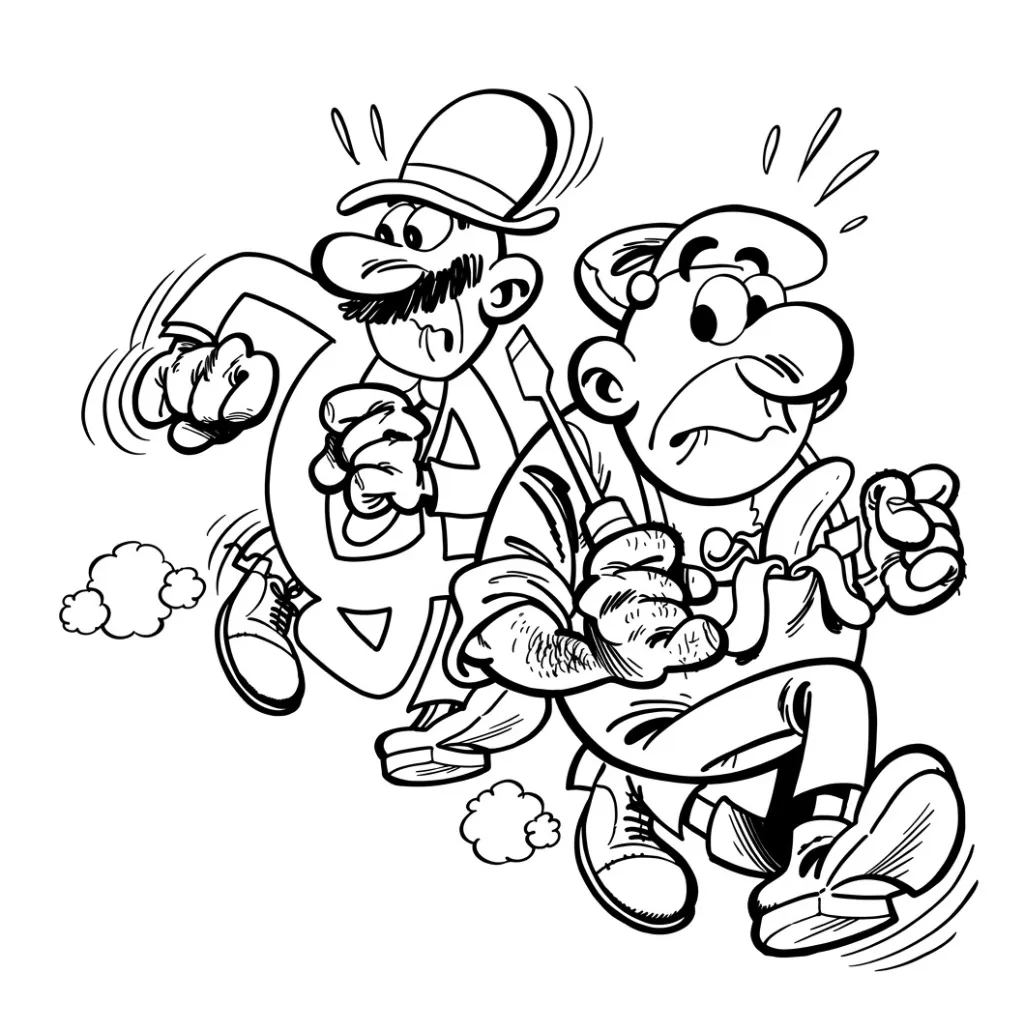 Mortadelo y Filemón 4 para colorear para imprimir gratis
