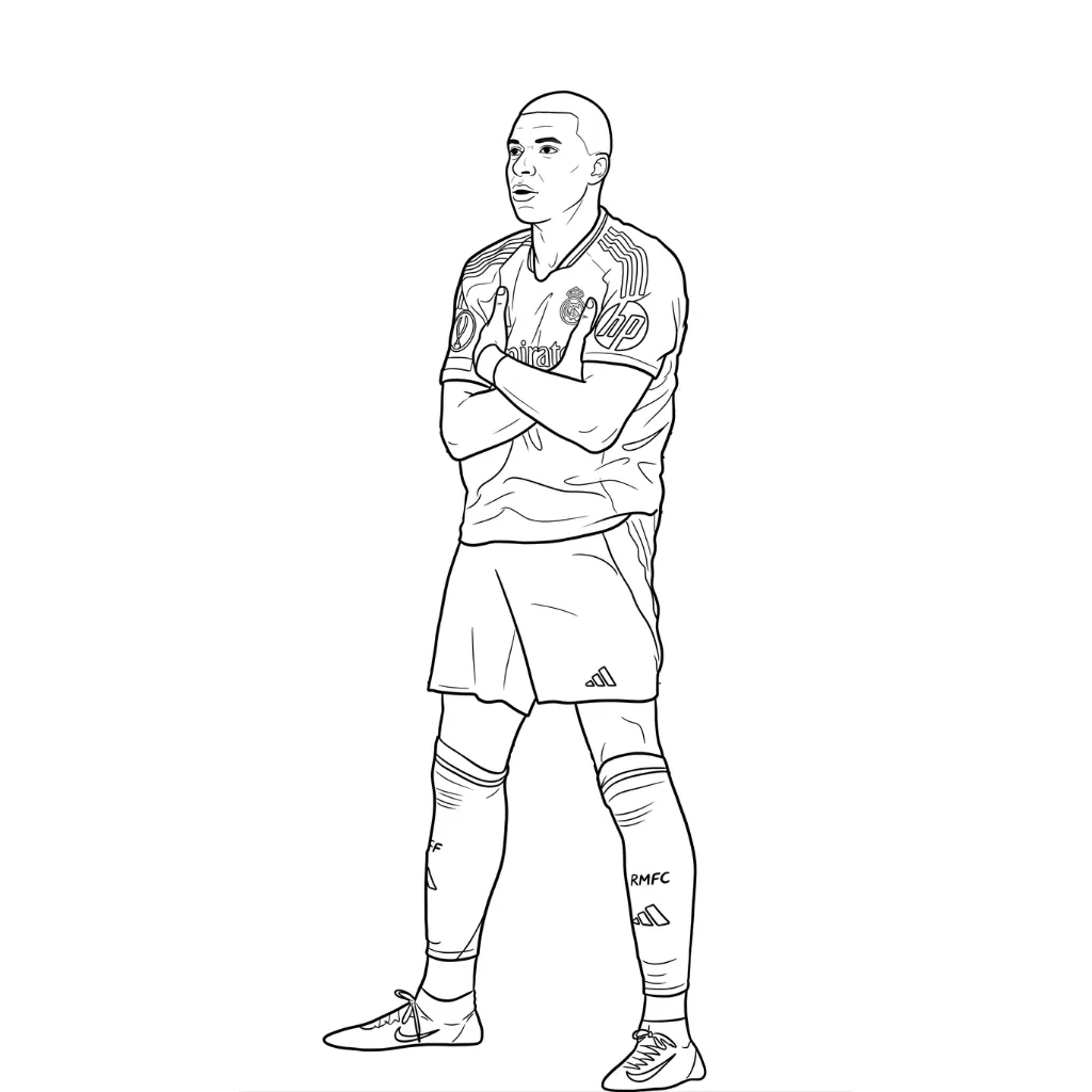 Kylian Mbappé 8 para colorear para imprimir gratis