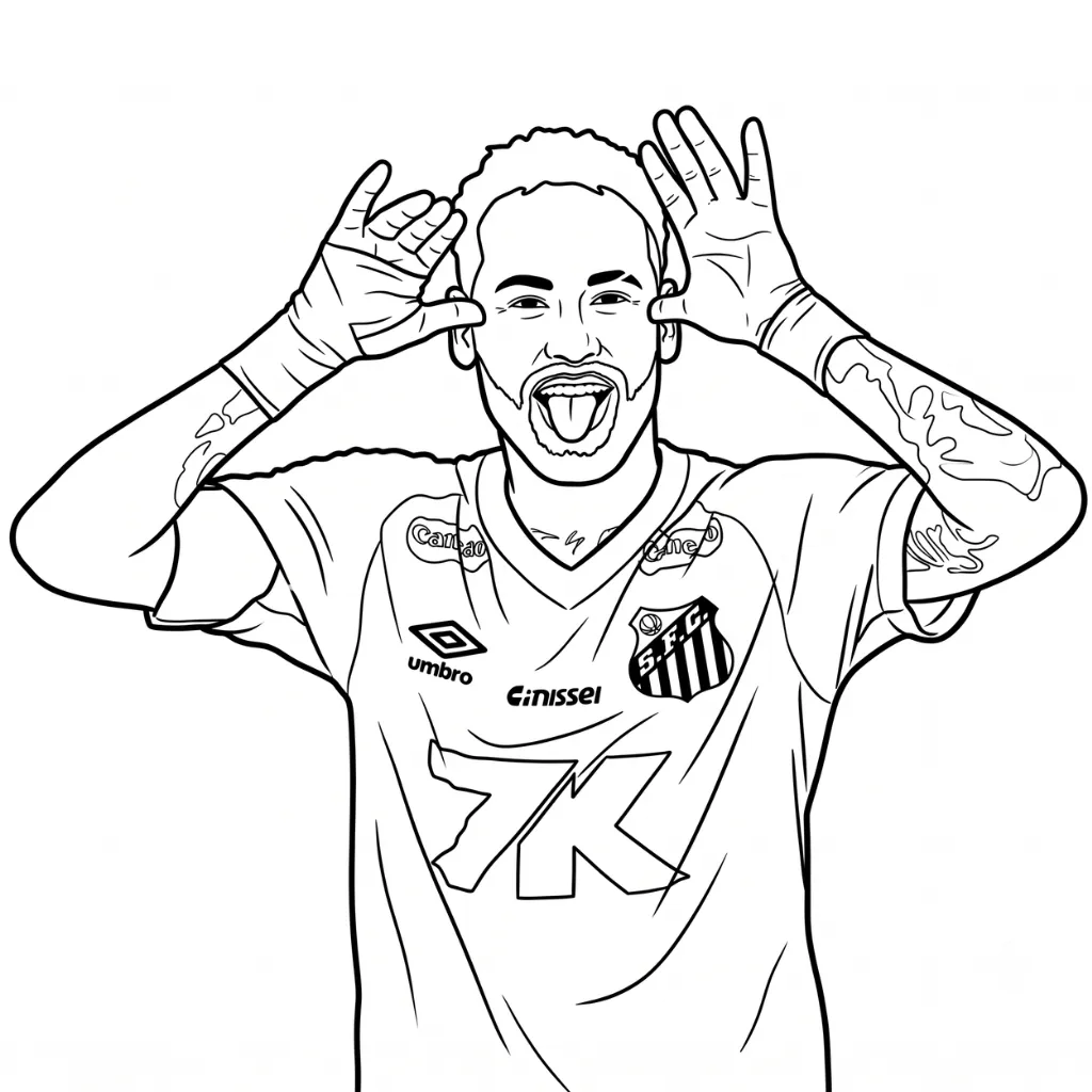 Neymar 1 para colorear para imprimir para niño de 12 años