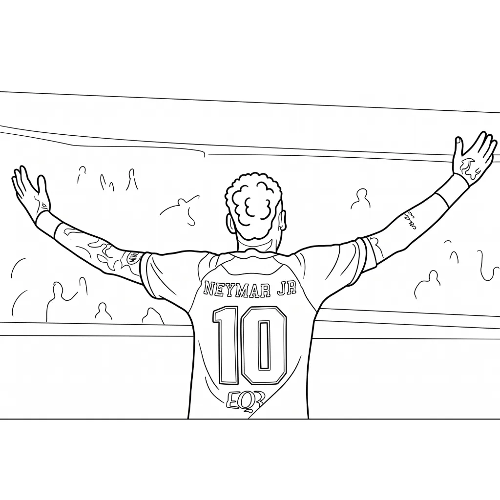 Neymar 11 para colorear para imprimir para niño de 4 años