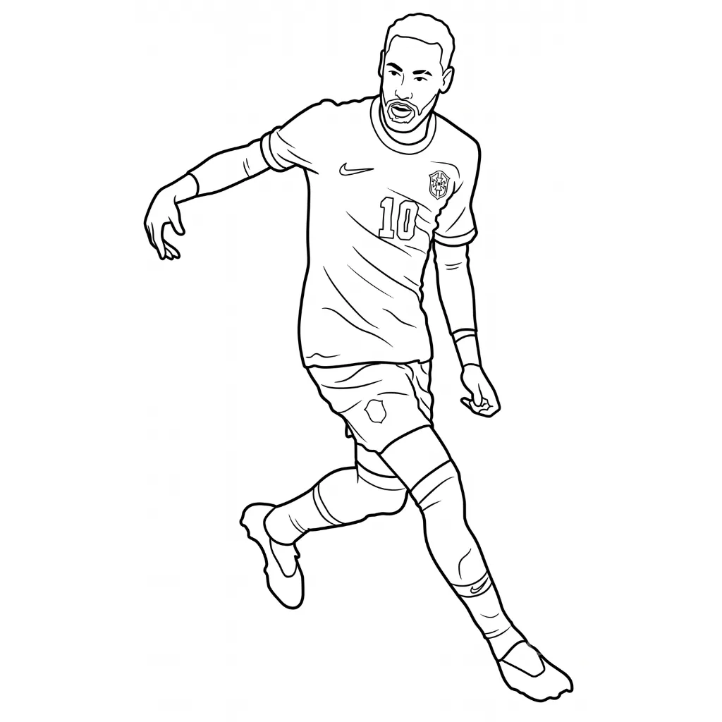 Neymar 14 para colorear para imprimir para niño de 2 años