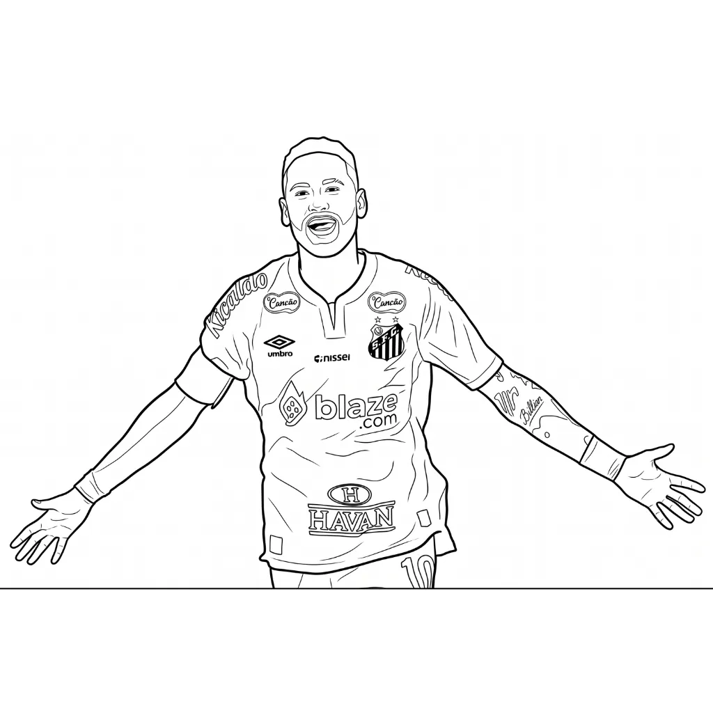 Neymar 15 para colorear en línea