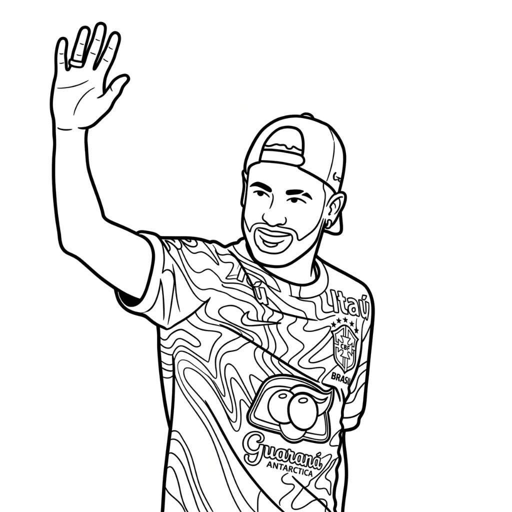 Neymar 17 para colorear y recortar para imprimir
