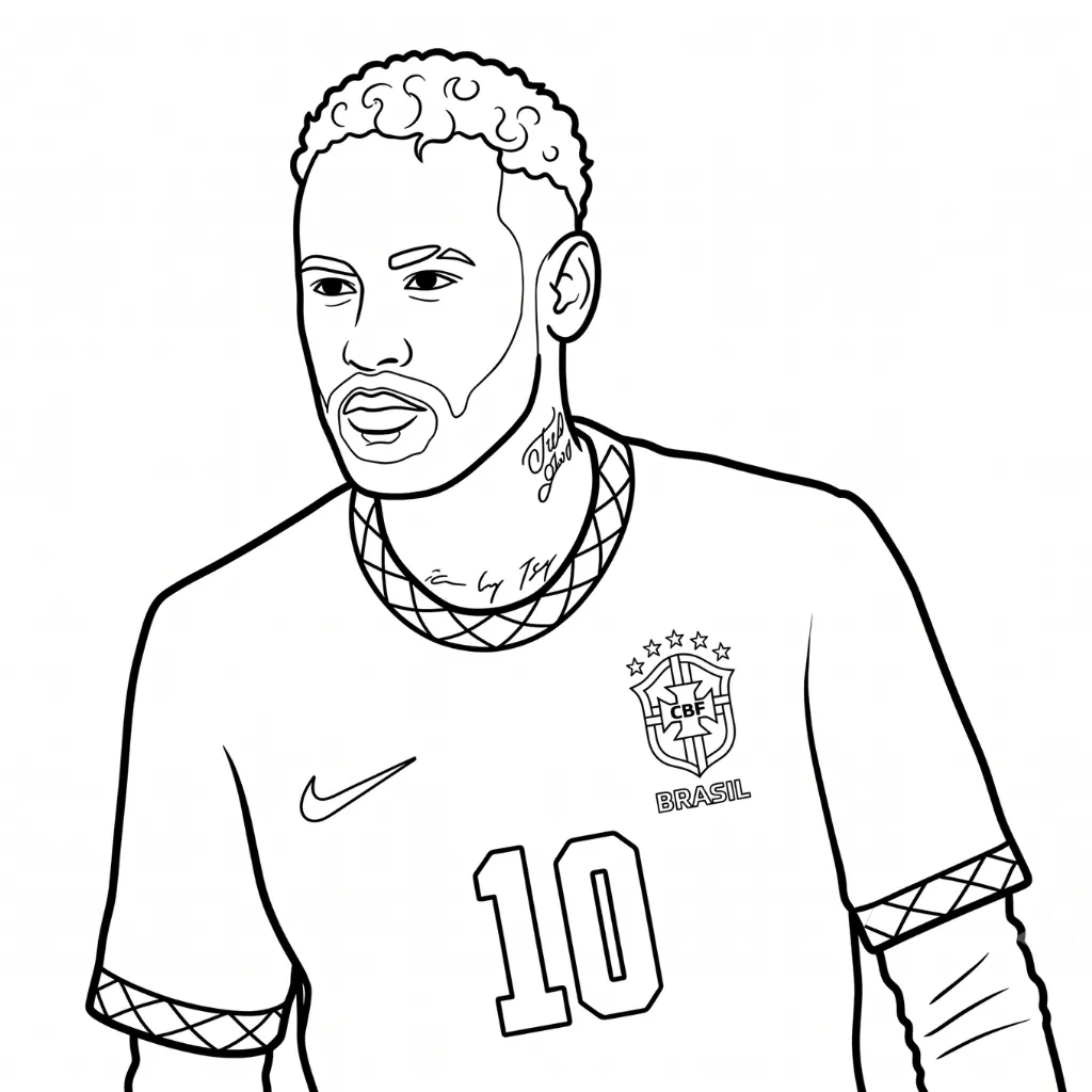 Neymar 2 para colorear para imprimir
