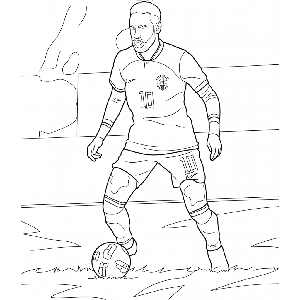 Neymar 21 para colorear para imprimir gratis