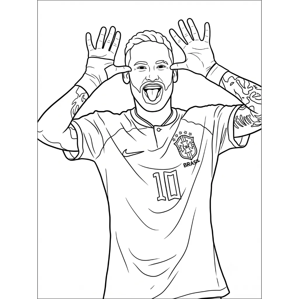 Neymar 22 para colorear para descargar