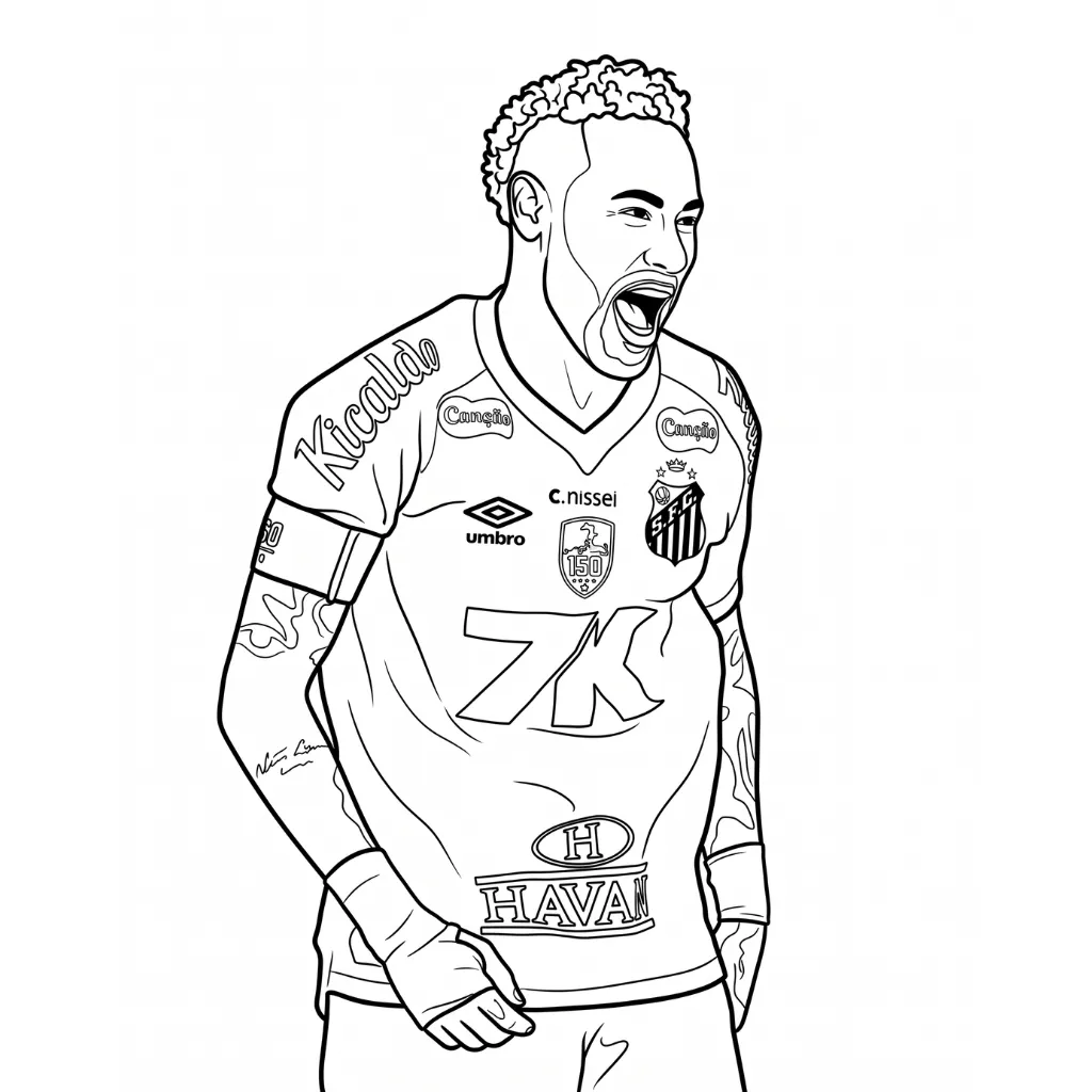 Neymar 24 para colorear para niño