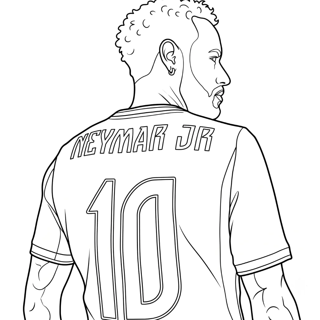 Neymar 25 para colorear y recortar para imprimir