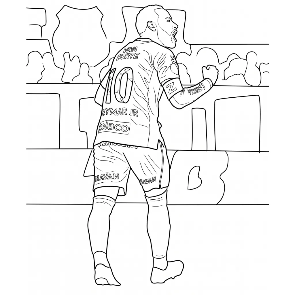 Neymar 26 para colorear para bebé para imprimir