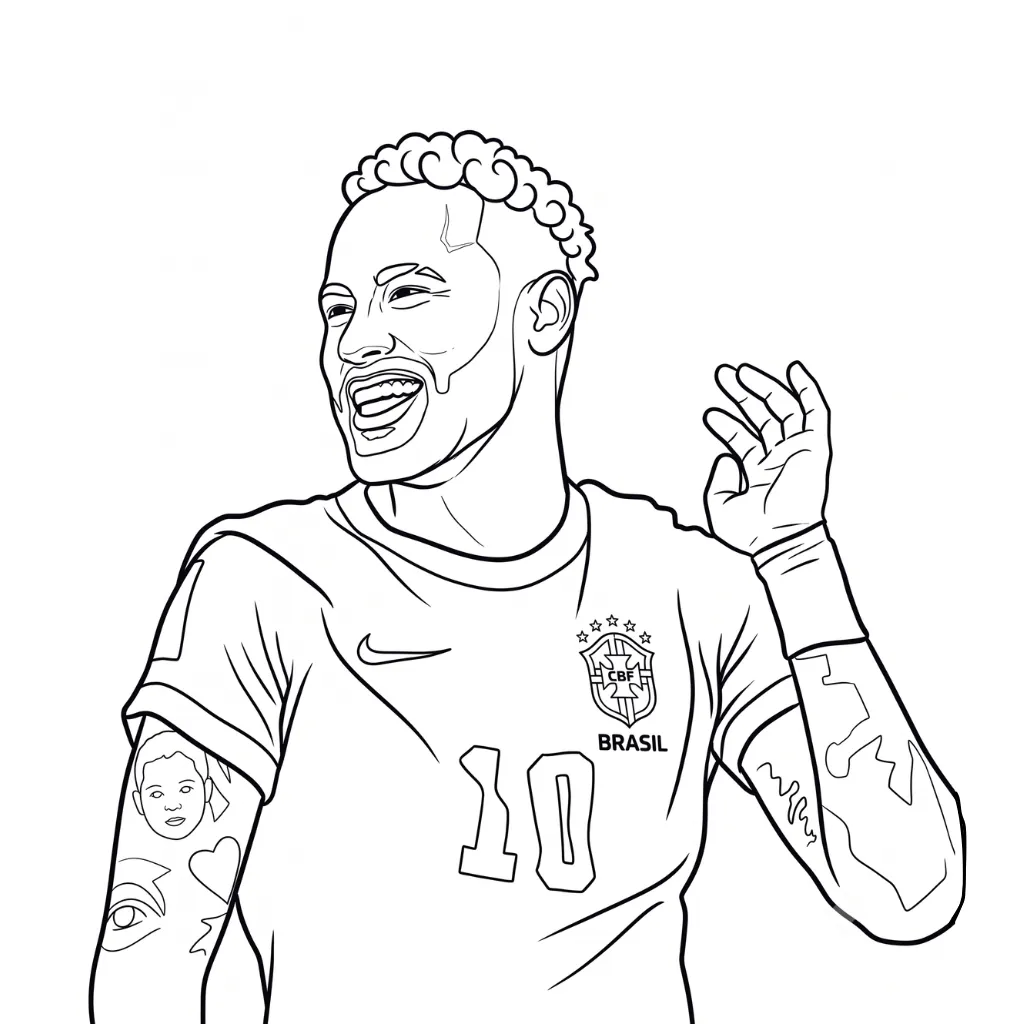 imprimir Neymar 27 para colorear para niño
