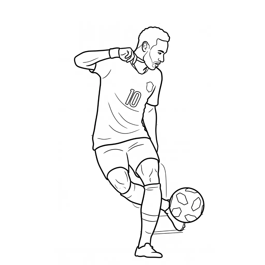 Neymar 28 para colorear para niño gratis