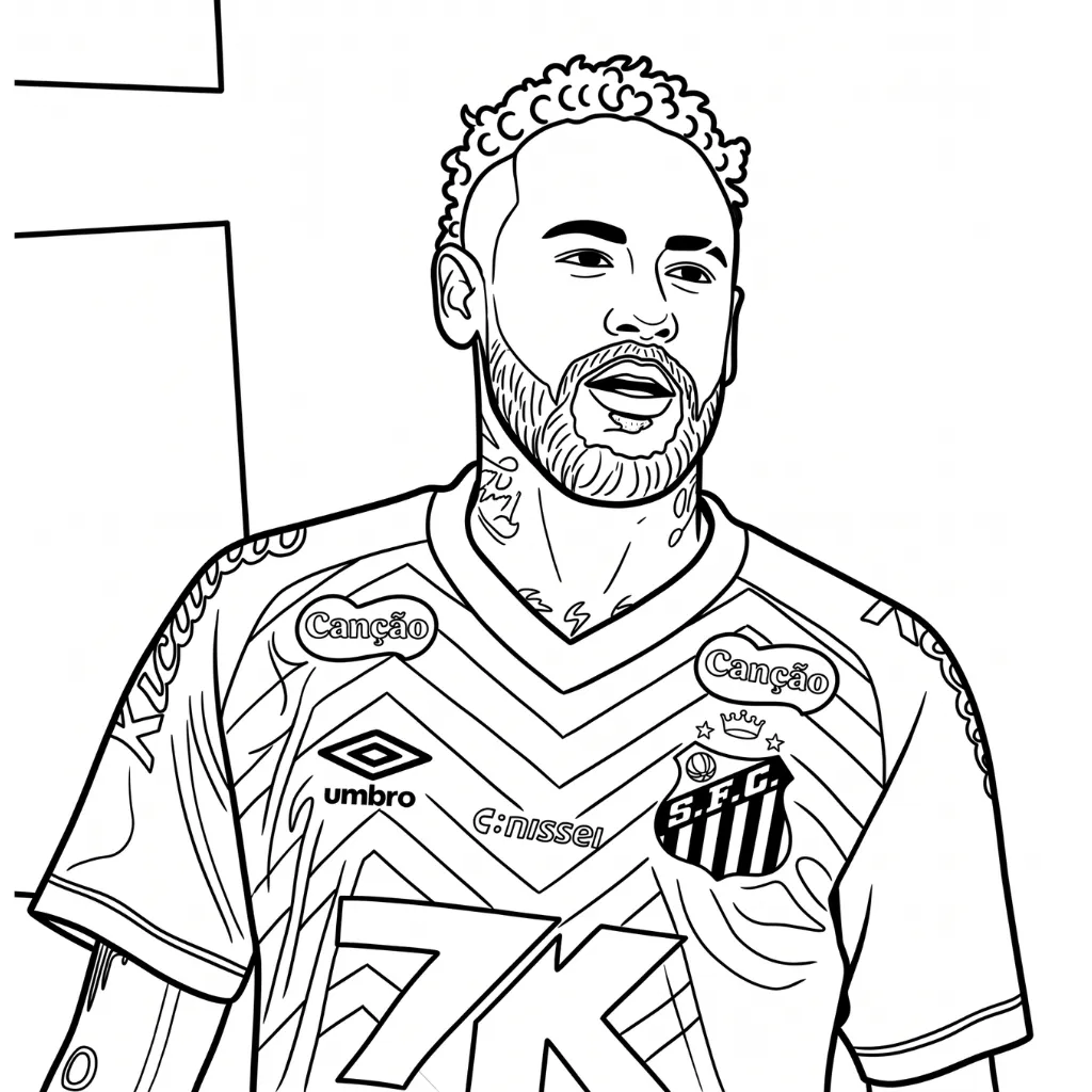 Neymar 3 para colorear para imprimir para niño de 12 años