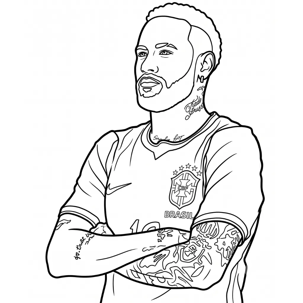 Neymar 6 para colorear para niño