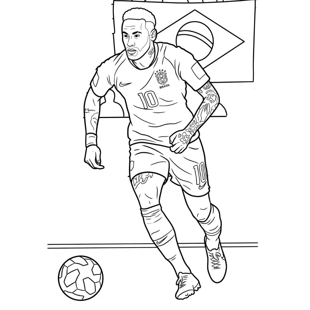 Neymar 7 para colorear en línea para niño