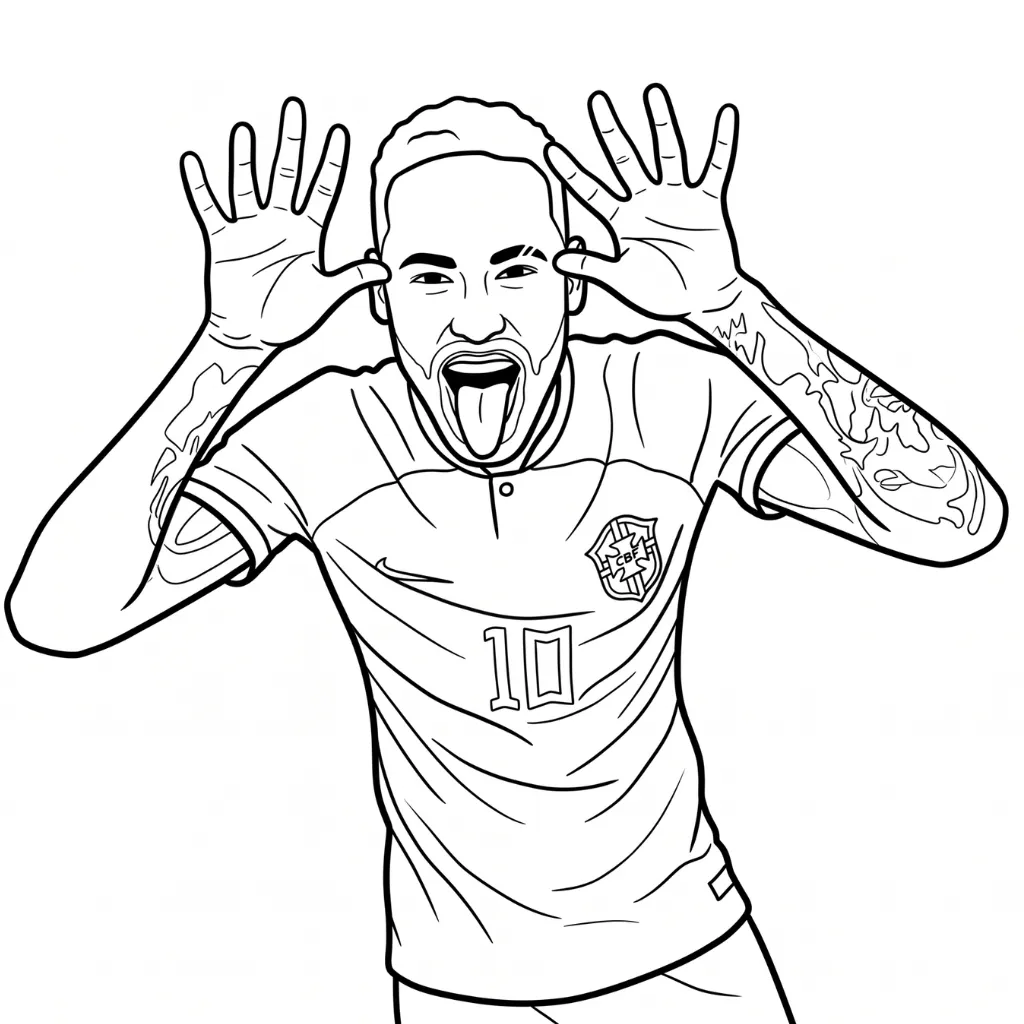 Neymar 8 para colorear de para niños