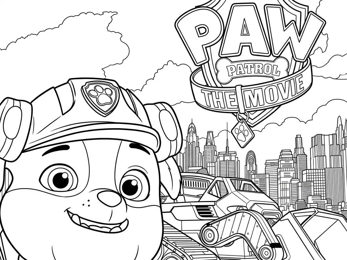Paw Patrol para colorear para colorear y recortar para imprimir gratis