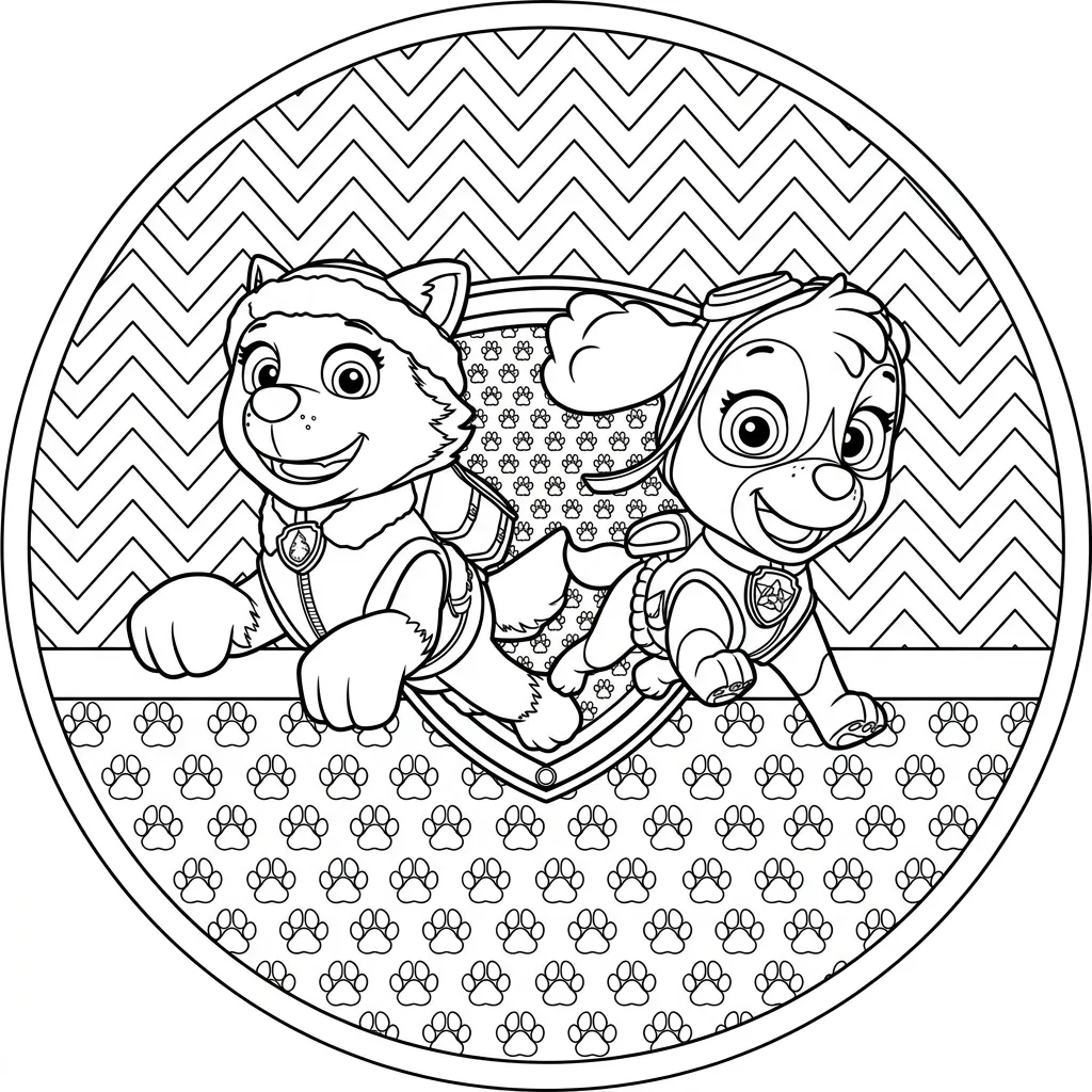 Paw Patrol para colorear para colorear para niño gratis