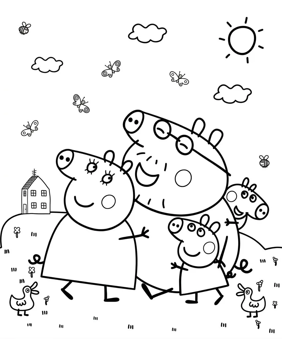 Peppa Pig Para Colorear para colorear para imprimir