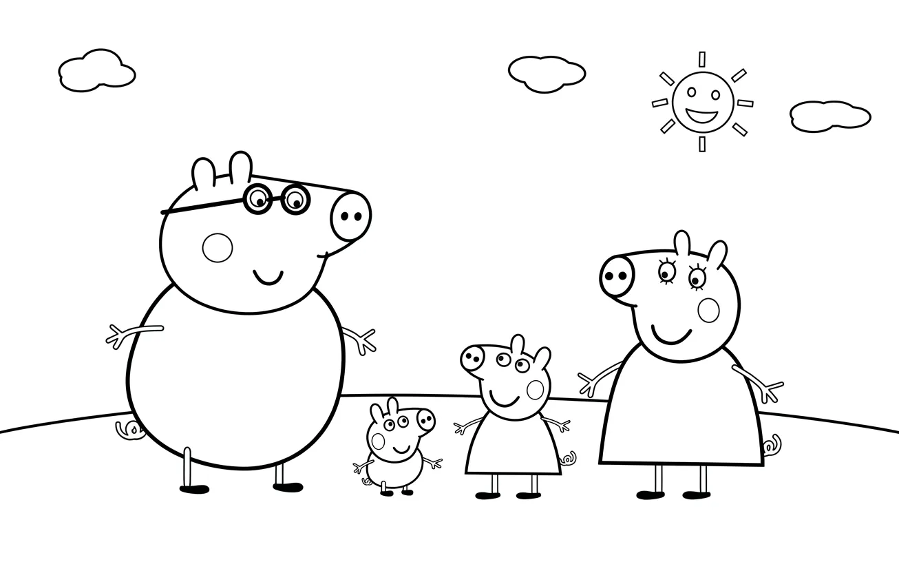 Peppa Pig Para Colorear para colorear para imprimir gratis 1