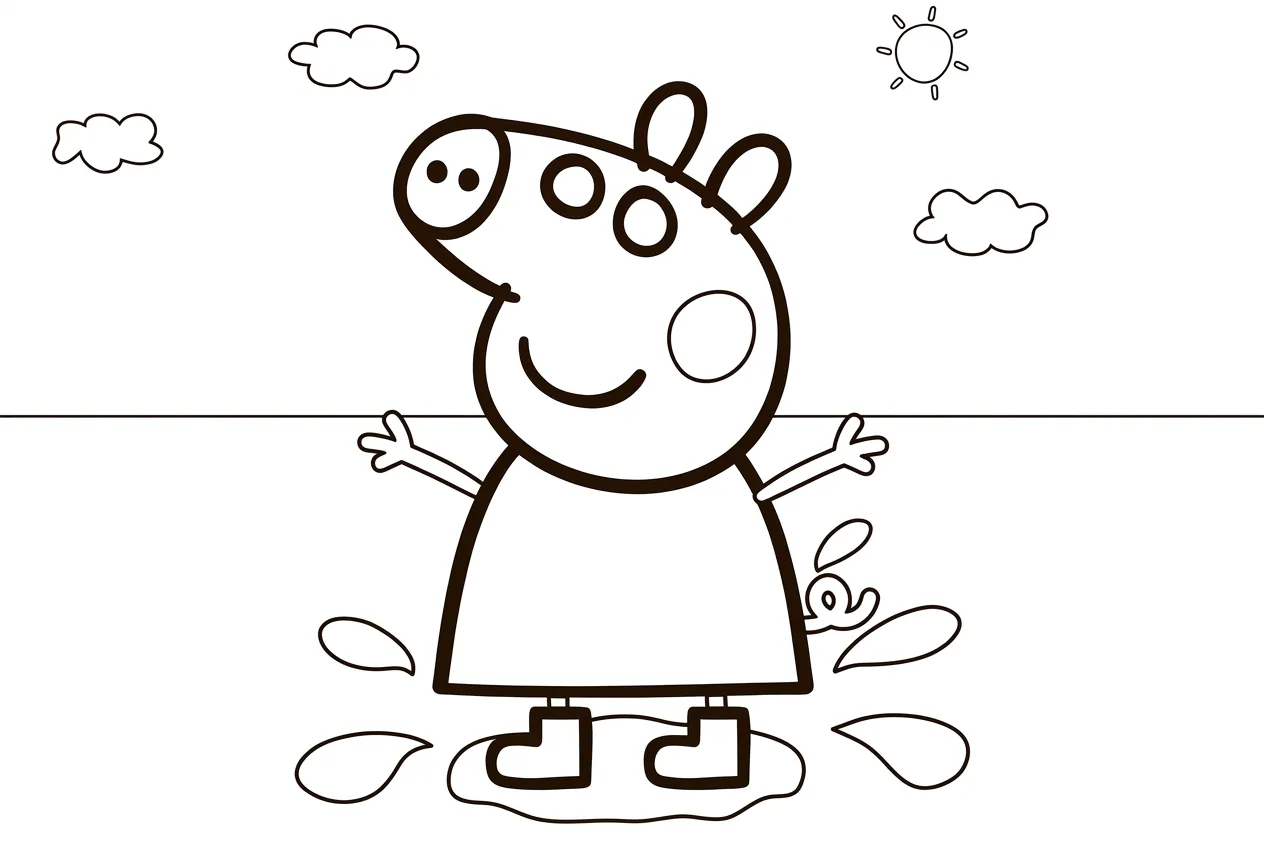 Peppa Pig Para Colorear para colorear para niño de 5 años
