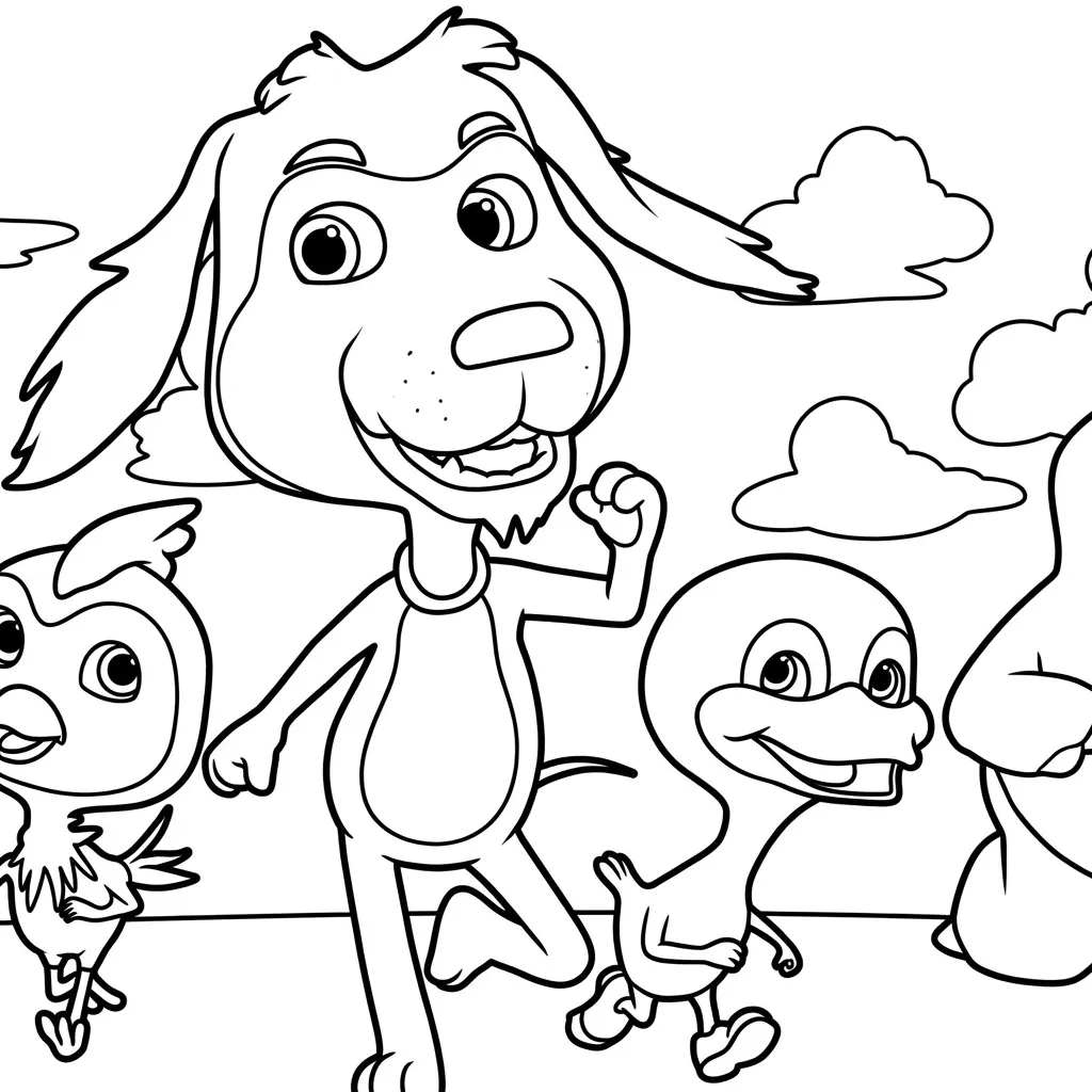Perro Chocolo 1 para colorear para niño para imprimir