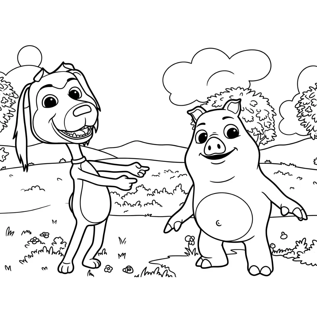 Perro Chocolo 11 para colorear para imprimir kawaii
