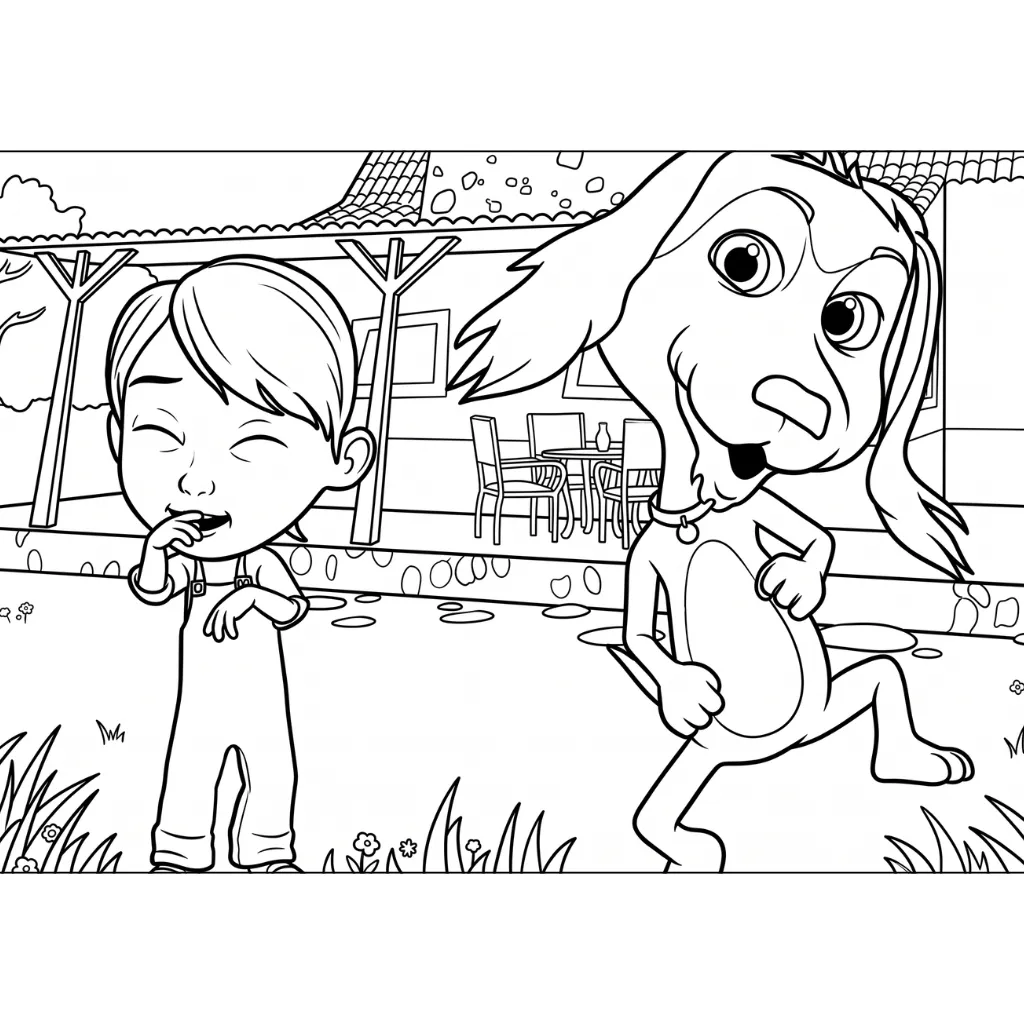 Perro Chocolo 2 para colorear gratis para imprimir
