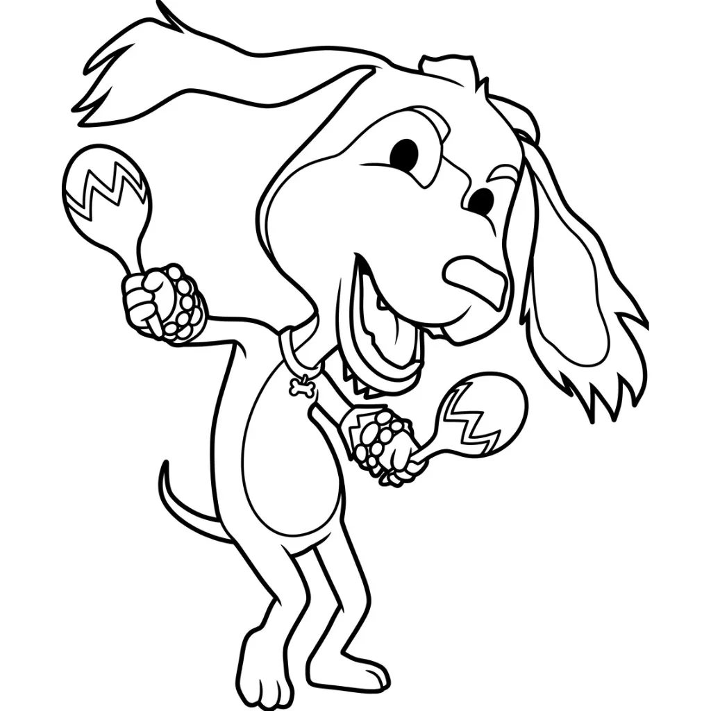 Perro Chocolo 20 para colorear para primaria