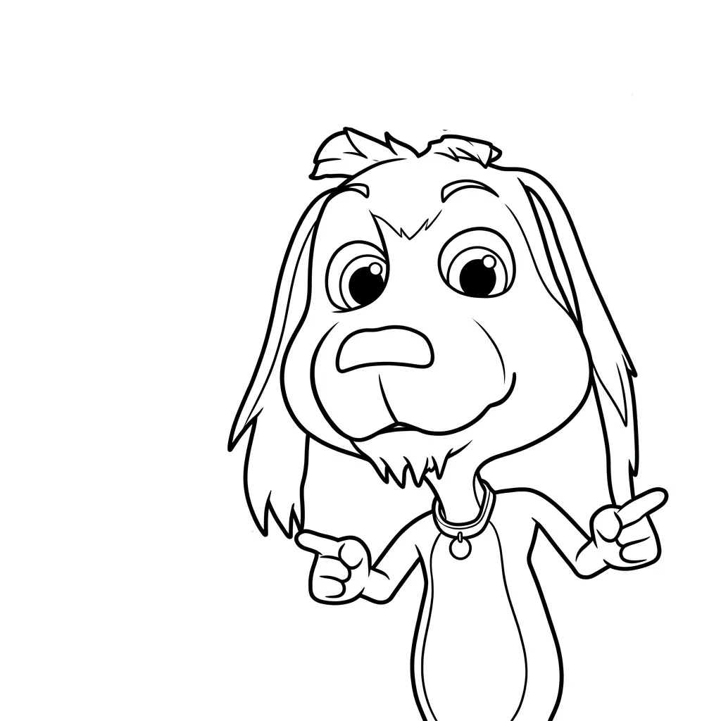 Perro Chocolo 4 para colorear educativo para niño