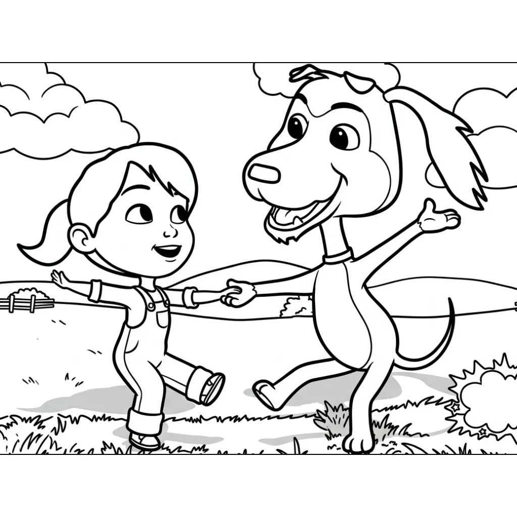 Perro Chocolo 5 para colorear y aprendizaje