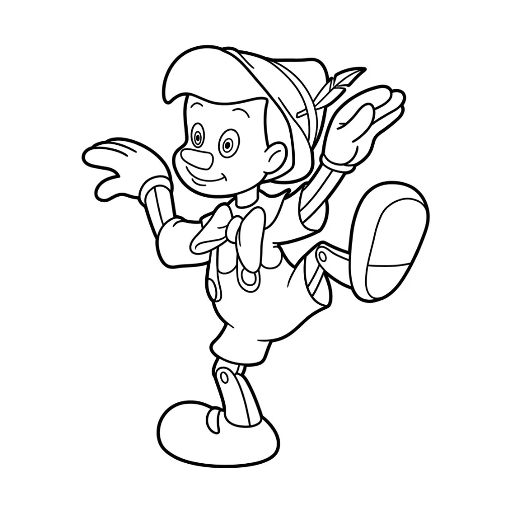 Pinocchio 12 printable coloring pages for kids
