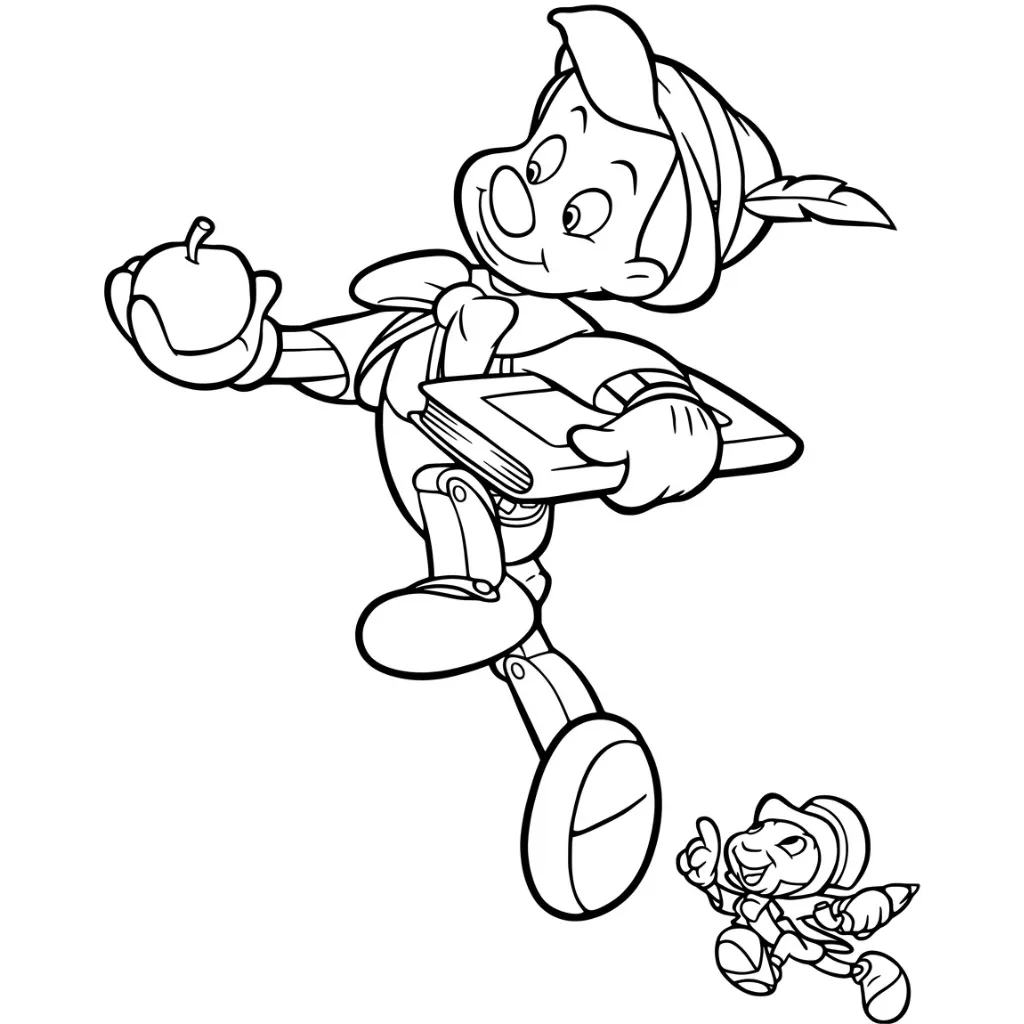 Pinocchio 17 kawaii coloring pages to print
