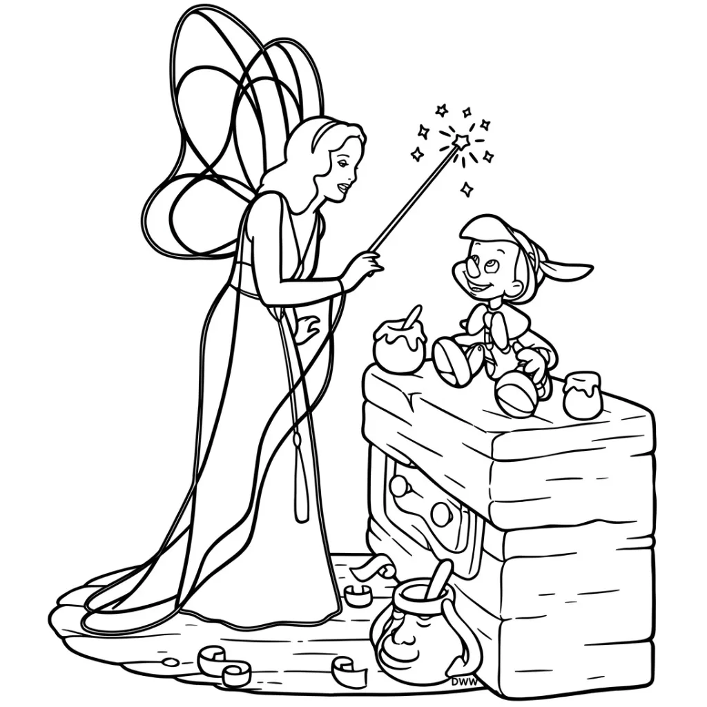Pinocchio 18 coloring pages for a 2-year-old boy