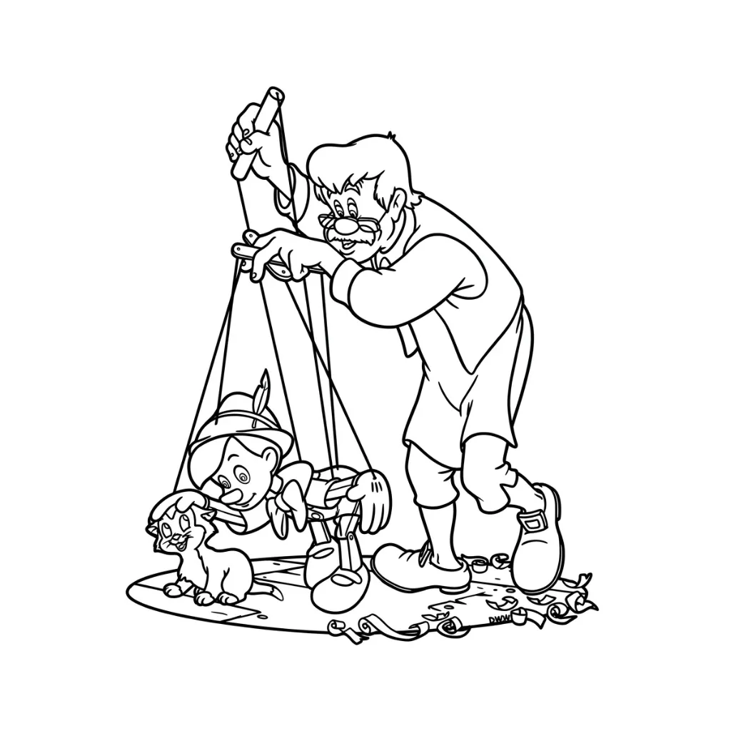 Pinocchio 19 coloring pages to download