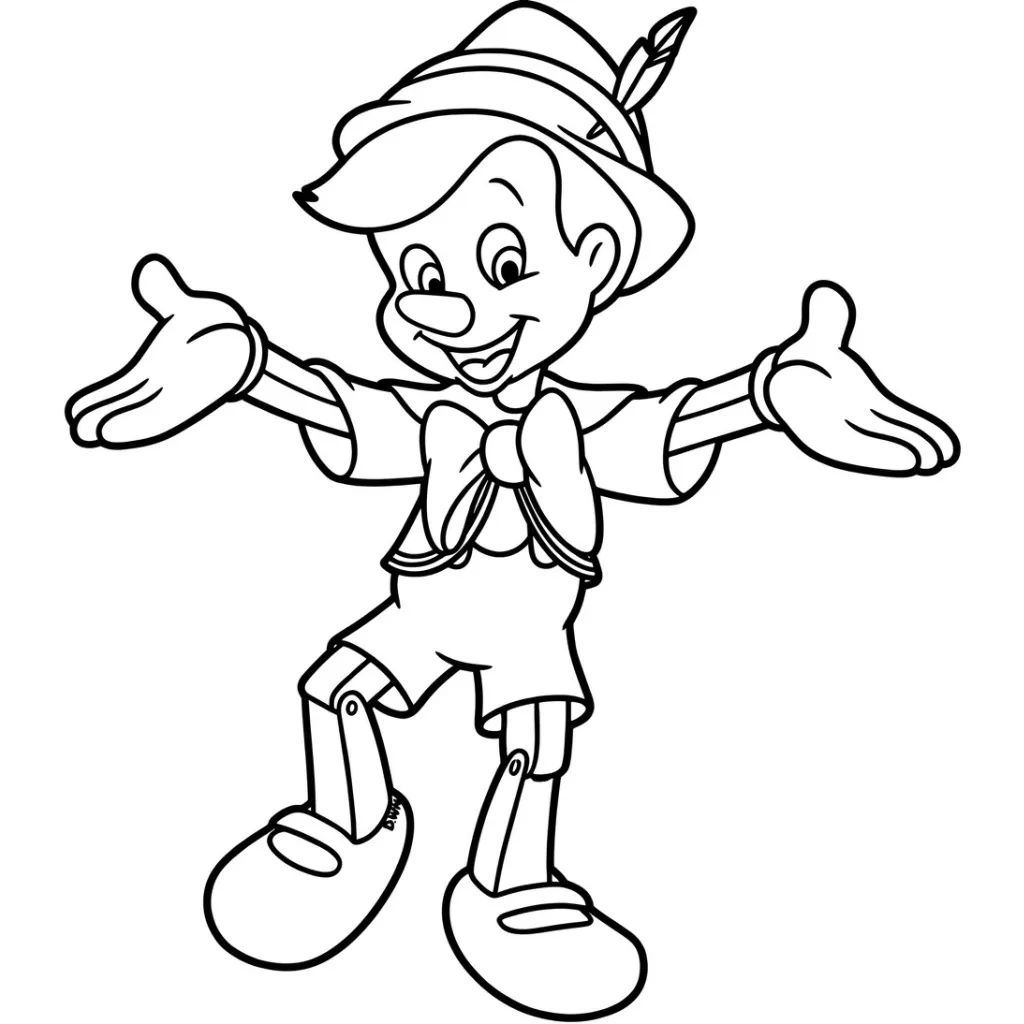 Pinocchio 21 to color and cut out