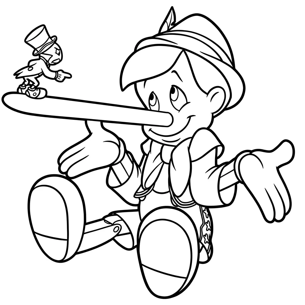 Pinocchio 23 coloring pages for a 3-year-old boy
