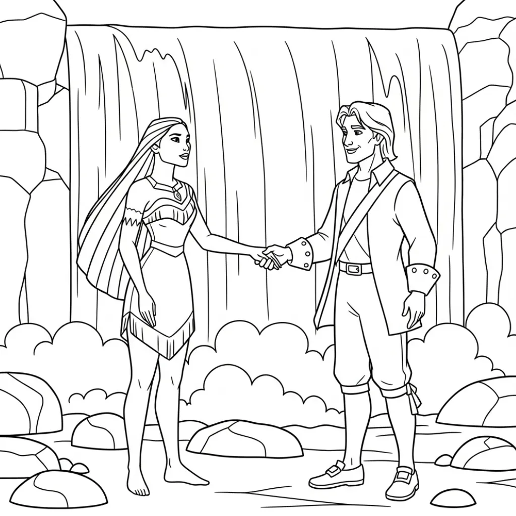 Pocahontas 12 para colorear para niños para imprimir