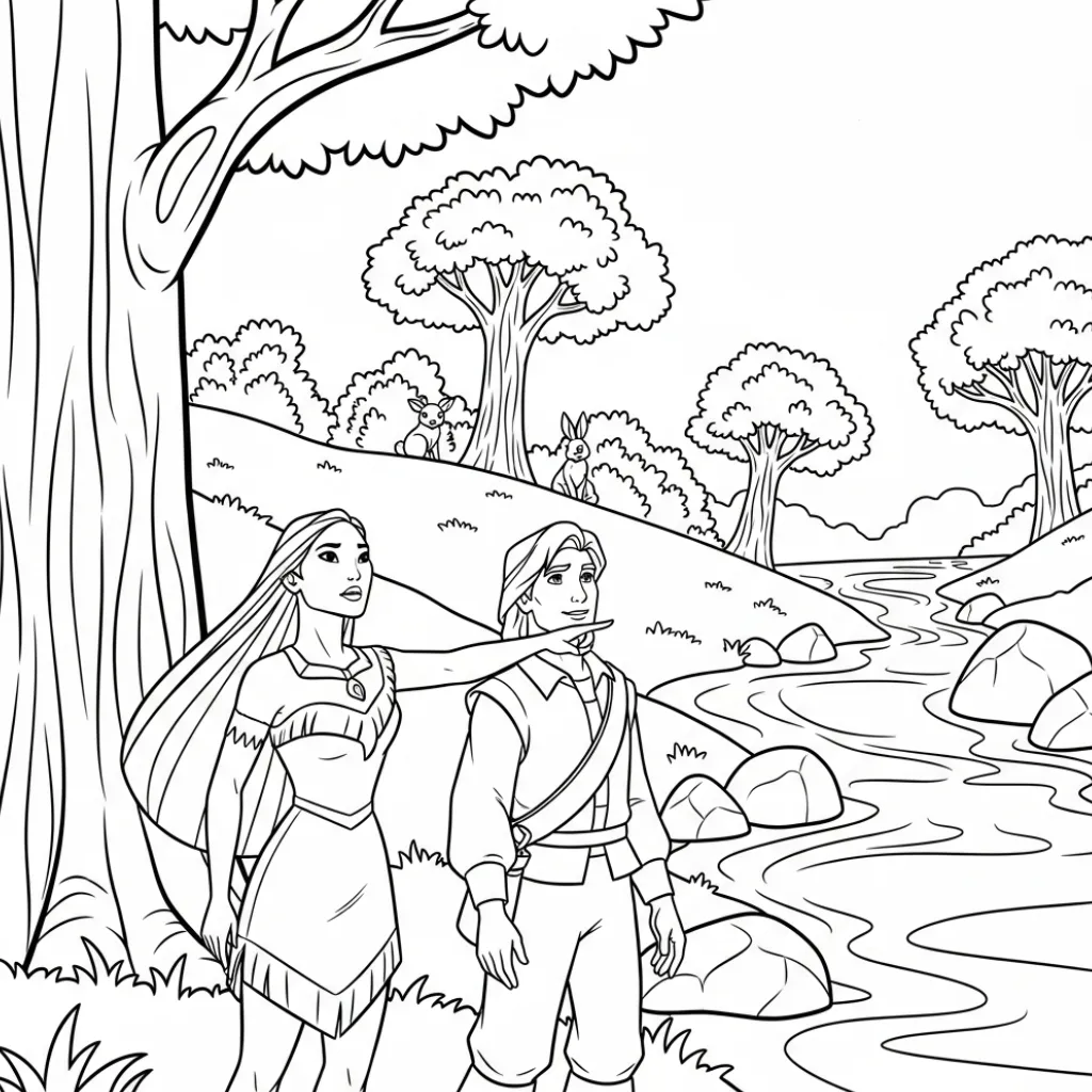 Pocahontas 18 para colorear y recortar para imprimir