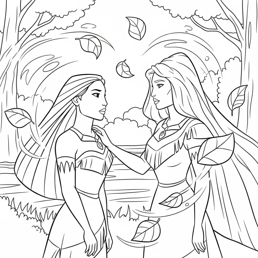 Pocahontas 20 para colorear para imprimir pdf gratis