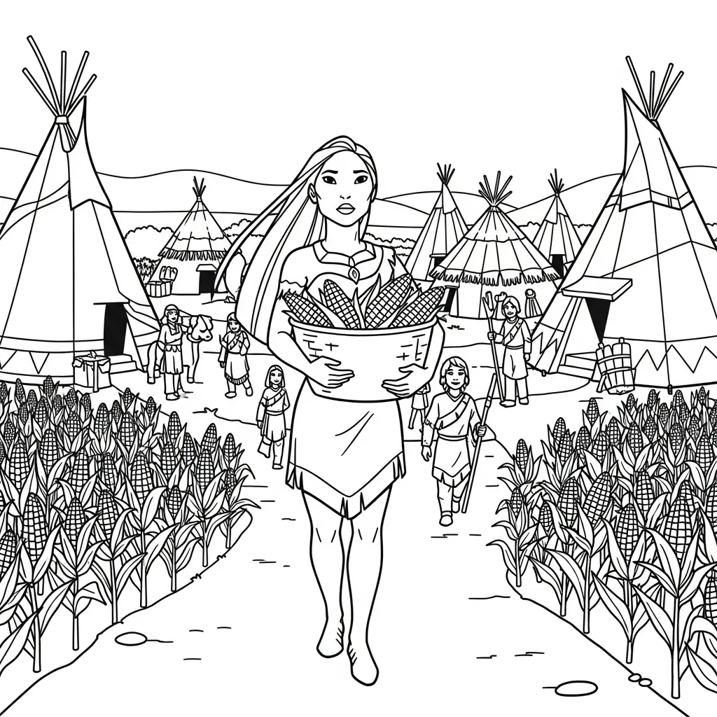 Pocahontas 21 para colorear en línea gratis