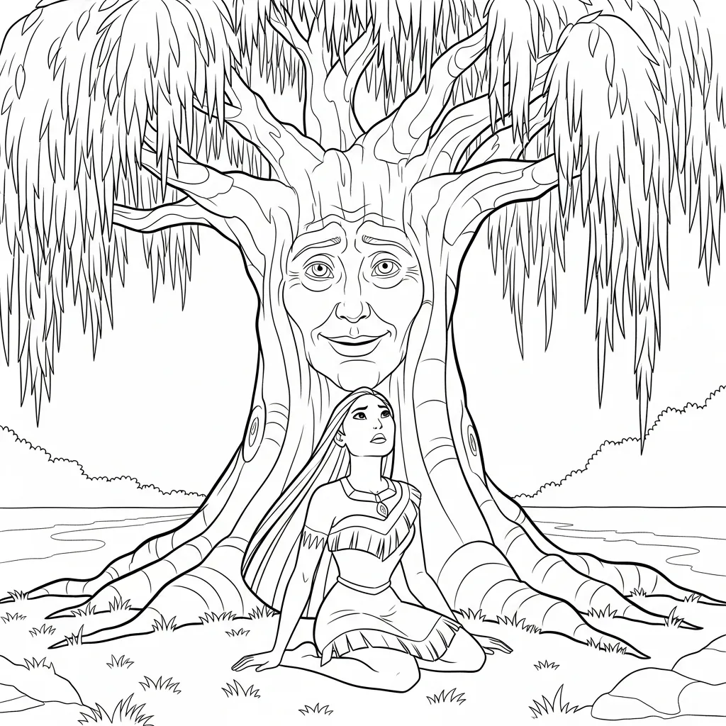 Pocahontas 23 para colorear para imprimir gratis