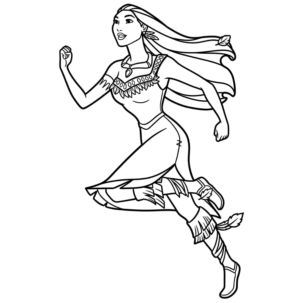 Pocahontas 24 para colorear gratis para imprimir