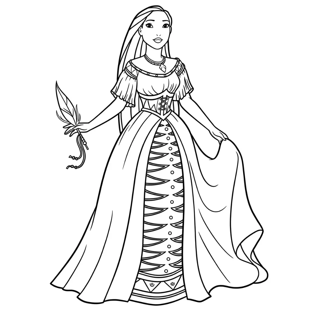descargar Pocahontas 5 para colorear gratis