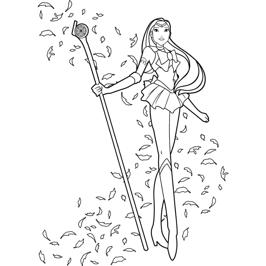 Pocahontas 8 para colorear para imprimir a4
