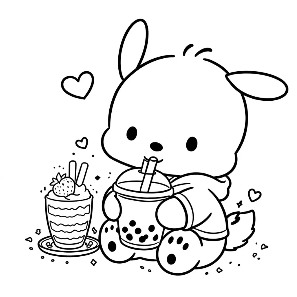 Pochacco 13 para colorear para niño de 3 años