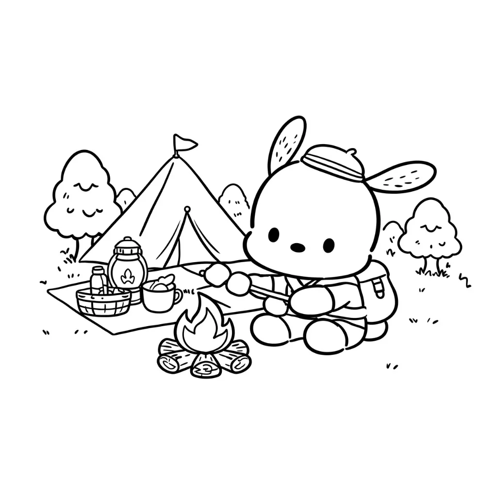Pochacco 16 para colorear para niño gratis