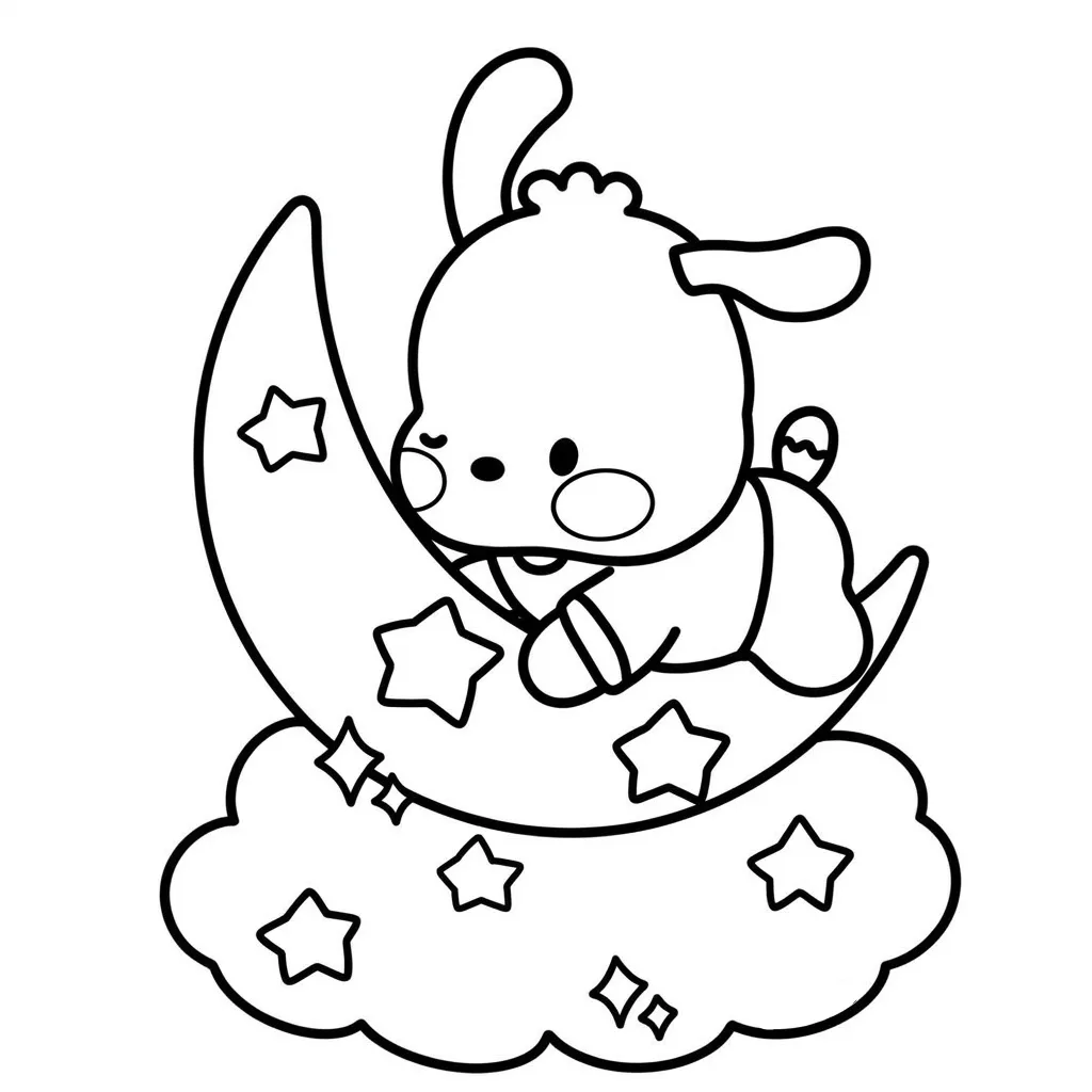 Pochacco 19 para colorear para imprimir para niño de 4 años